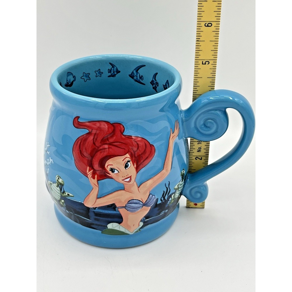 Disney Parks Little Mermaid Ariel Ceramic Mug 20 oz Blue Coffee Cup